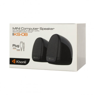 Комп‘ютерні колонки Kisonli KS-08 USB2.0/AUX 3.5mm 3Wx2 пк/ноутбука з регулятором звуку акустичні, - Інтернет-магазин спільних покупок ToGether
