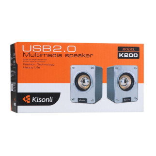 Колонки 2.0 Kisonli K200 для ПК та ноутбука USB + 3.5mm 2x3W акустична система сріблясті, - Інтернет-магазин спільних покупок ToGether