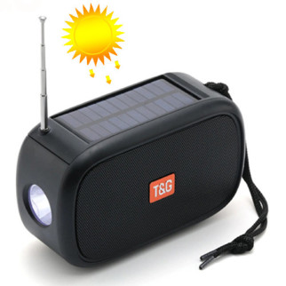 Портативна блютуз колонка з ліхтариком радіо сонячна батарея TG632 IPX6 Bluetooth 5.0 speakerphone black - Інтернет-магазин спільних покупок ToGether