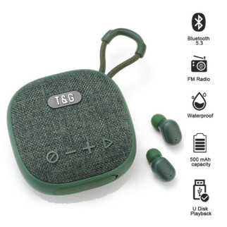 Bluetooth-колонка з навушниками TG813 Green, Гармонія Звуків 2-в-1 - Інтернет-магазин спільних покупок ToGether