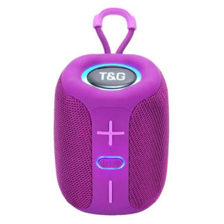 Портативна блютуз колонка фіолетова з радіо підсвічуванням гучний зв'язок TG658 FM RGB speakerphone purple - Інтернет-магазин спільних покупок ToGether