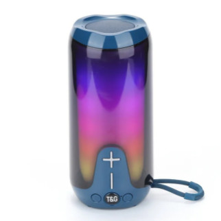Bluetooth-колонка TG651 Blue з RGB ПІДСВІЧУВАННЯМ, Музика з Яскравими Вогнями - Інтернет-магазин спільних покупок ToGether