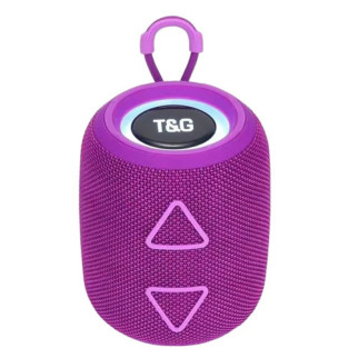 Блютуз колонка портативна фіолетова компактна аудіо система з радіо та підсвіткою TG655 RGB FM speakerphone red purple - Інтернет-магазин спільних покупок ToGether