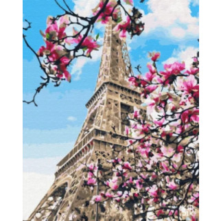Картина за номерами. Brushme "Цвітіння магнолій у Парижі" GX32320, 40х50 см - Інтернет-магазин спільних покупок ToGether