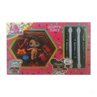 Дитяча лялька "LQL" EY2413 з маркерами  (Брюнетка в червоному платті) - Інтернет-магазин спільних покупок ToGether