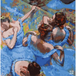 Картина за номерами "Блакитні танцівниці Едгар Дега" Ідейка KHO4847 40х40 см - Інтернет-магазин спільних покупок ToGether