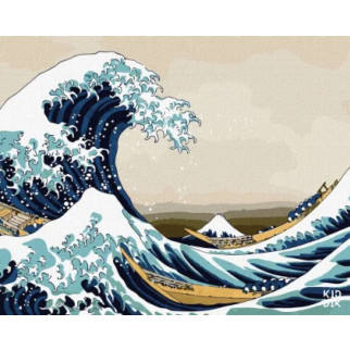 Картина за номерами "Велика хвиля у Канагаві  Кацусіка Хокусай"Ідейка KHO2756 40х50 см - Інтернет-магазин спільних покупок ToGether