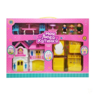 Ігровий набір Ляльковий будиночок Bambi WD-926-AB меблі та 3 фігурки (Жовтий) - Інтернет-магазин спільних покупок ToGether