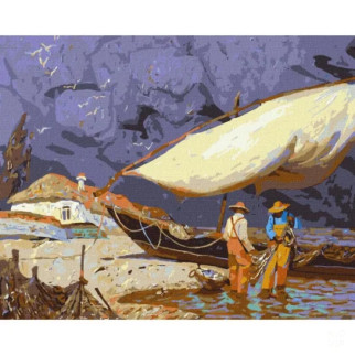 Картина за номерами "Рибалки" tolstukhin artem Ідейка KHO2611 40х50 см - Інтернет-магазин спільних покупок ToGether