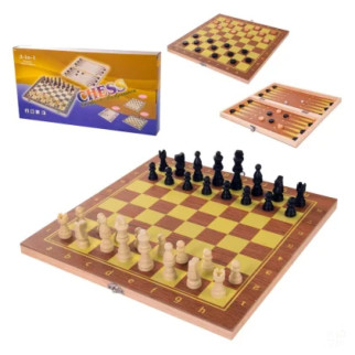 Ігровий набір 3 в 1 Шахи 623A, шахи, шашки, нарди, дерево-пластик - Інтернет-магазин спільних покупок ToGether