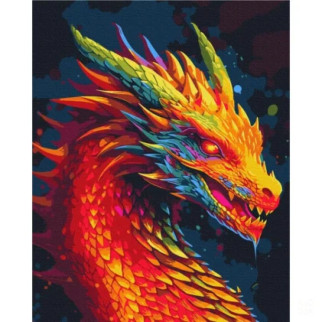 Картина за номерами "Неоновий дракон" BS53744, 40х50 см - Інтернет-магазин спільних покупок ToGether