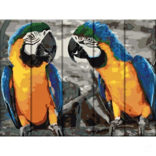Картина за номерами по дереву "Два папуги" ASW057 30х40 см - Інтернет-магазин спільних покупок ToGether