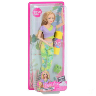 Дитяча лялька Yoga girl DEFA 8489, 28см, йогамат, шарнірна (Жовтий) - Інтернет-магазин спільних покупок ToGether