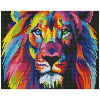 Алмазна мозаїка "Веселковий лев" Brushme GF4791 40x50 см - Інтернет-магазин спільних покупок ToGether