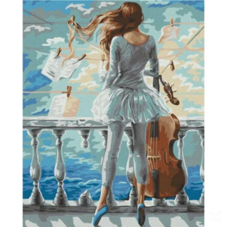 Картина за номерами "Музична дівчинка" Brushme BS22303 40x50 см - Інтернет-магазин спільних покупок ToGether