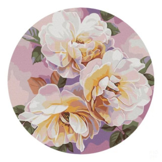 Картина за номерами "Білі троянди"  Anna Steshenko Brushme RC00076M 30 см - Інтернет-магазин спільних покупок ToGether