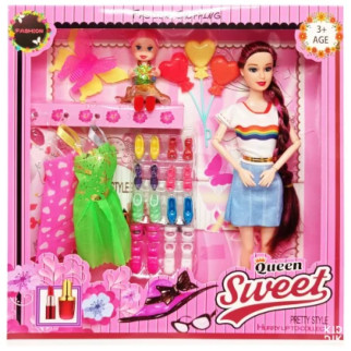 Ігровий набір Лялька з донькою "Quenn Sweet" 313K43(Blue) з аксесуарами - Інтернет-магазин спільних покупок ToGether