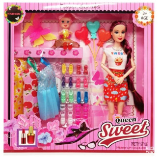 Ігровий набір Лялька з донькою "Quenn Sweet" 313K43(Orange-Blue) з аксесуарами - Інтернет-магазин спільних покупок ToGether