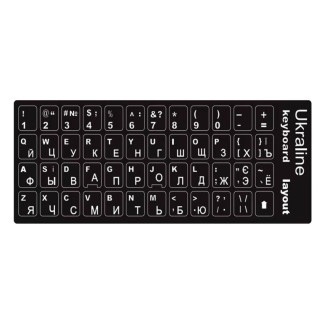 Наклейки на клавіатуру 48 клавіш ENG/УКР/РОС чорні - Інтернет-магазин спільних покупок ToGether