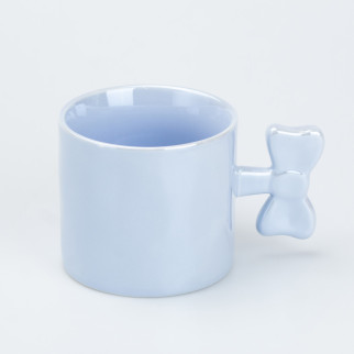 Чашка з ручкою у вигляді бантика керамічна 350 мл Блакитна - Інтернет-магазин спільних покупок ToGether