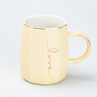 Чашка керамічна для чаю та кави 400 мл Love Жовта - Інтернет-магазин спільних покупок ToGether