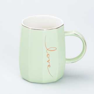 Чашка керамічна для чаю та кави 400 мл Love Зелена - Інтернет-магазин спільних покупок ToGether