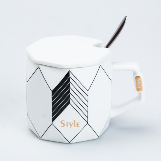 Чашка керамічна з кришкою 350 мл Біла - Інтернет-магазин спільних покупок ToGether