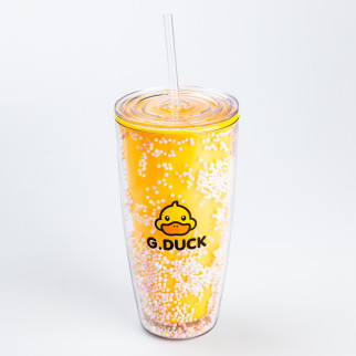 Багаторазова склянка з трубочкою G.Duck Cup Spray жовтий - Інтернет-магазин спільних покупок ToGether