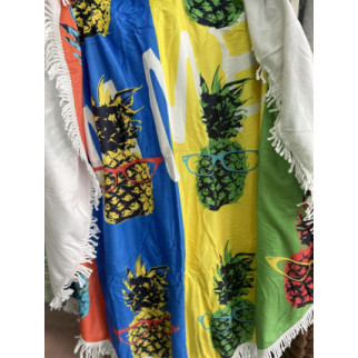 Пляжний рушник круглий кольорові ананаси - Інтернет-магазин спільних покупок ToGether
