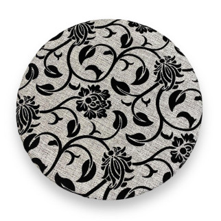 Чохол на стілець круглий сірий чорні квіти - Інтернет-магазин спільних покупок ToGether