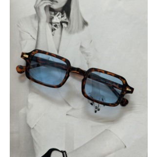 Сонцезахисні окуляри прямокутні унісекс  Леопардовий з блакитним (0721) - Інтернет-магазин спільних покупок ToGether