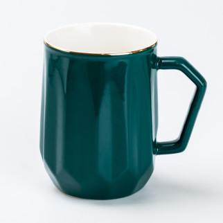 Чашка керамічна для чаю та кави 400 мл гуртка універсальна Зелена - Інтернет-магазин спільних покупок ToGether