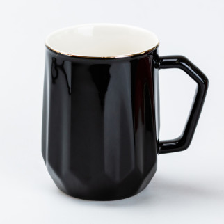 Чашка керамічна для чаю та кави 400 мл гуртка універсальна Черная - Інтернет-магазин спільних покупок ToGether