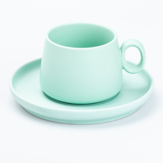 Чашка з блюдцем керамічна 300 мл М'ятна - Інтернет-магазин спільних покупок ToGether