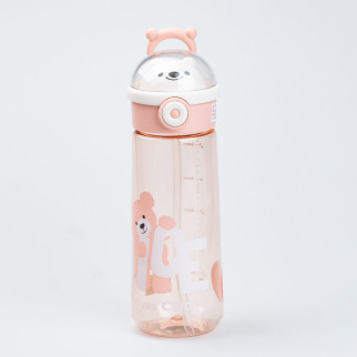 Пляшка для води 620 мл з трубочкою багаторазова Рожева - Інтернет-магазин спільних покупок ToGether