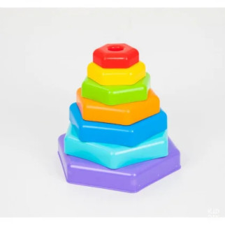 Іграшка розвиваюча "Пірамідка-веселка" 39363, 6 деталей + платформа - Інтернет-магазин спільних покупок ToGether