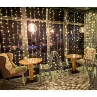 Гірлянда-штора Водоспад 3х2 м, 200 LED світлова завіса зі статичним режимом, тепле світло - Інтернет-магазин спільних покупок ToGether