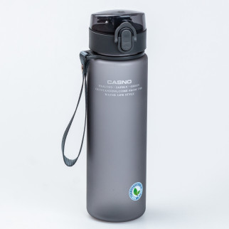 Спортивна пляшка для води 560 мл з фліп-кришкою з ремінцем Сіра - Інтернет-магазин спільних покупок ToGether