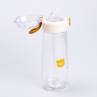 Пляшка для води Bear Fashion Plastic Cup 600 мл помаранчева - Інтернет-магазин спільних покупок ToGether