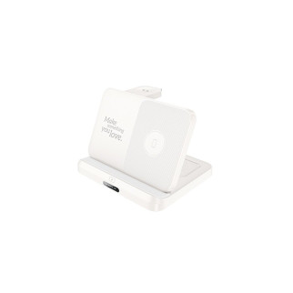 Бездротовий зарядний пристрій HOCO CQ7 Pass folding 3-in-1 wireless fast charger(iWatch+SAM) Milky White (6942007617161 ) - Інтернет-магазин спільних покупок ToGether