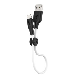Кабель HOCO X21 Plus USB to Type-C 3A, 0.25m, silicone, silicone connectors, Black+White (6931474712448) - Інтернет-магазин спільних покупок ToGether