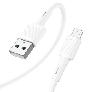 Кабель HOCO X83 USB to Micro 2.4A, 1m, PVC, PVC connectors, White (6931474770899) - Інтернет-магазин спільних покупок ToGether