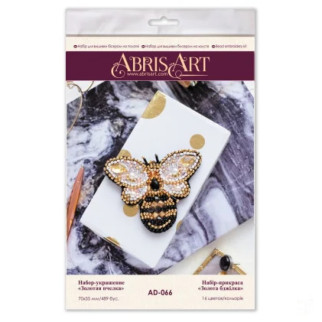 Набір для вишивання бісером прикраси "Золота бджілка" AD-066 на натуральному полотні - Інтернет-магазин спільних покупок ToGether