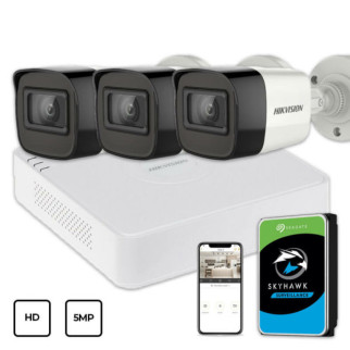 Комплект відеоспостереження Hikvision HD KIT 3x5MP OUTDOOR + HDD 1TB - Інтернет-магазин спільних покупок ToGether