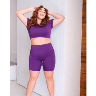 Жіночий спортивний костюм plus size FS1657 Фіолетовий - Інтернет-магазин спільних покупок ToGether
