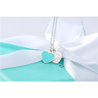 Срібний кулон Mini Double Heart Tag Pendant Tiffany & Co - Інтернет-магазин спільних покупок ToGether