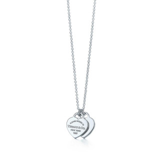 Срібна підвіска Double Heart Pendant Necklace Tiffany & Co - Інтернет-магазин спільних покупок ToGether