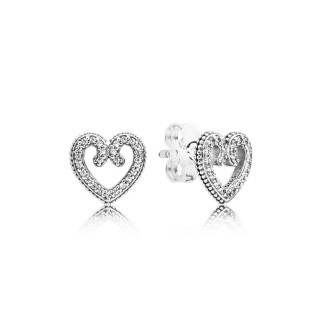 Срібні сережки   "Ажурні серця" 297099CZ - Інтернет-магазин спільних покупок ToGether