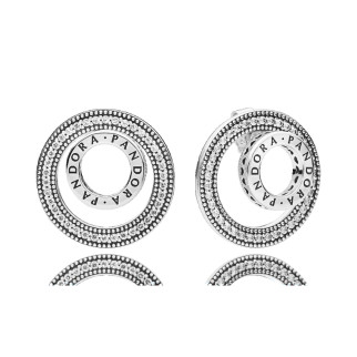 Срібні сережки-пуссети   "Назавжди" 297446CZ - Інтернет-магазин спільних покупок ToGether