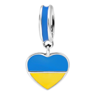 Срібний шарм-підвіска "З Україною у серці" - Інтернет-магазин спільних покупок ToGether